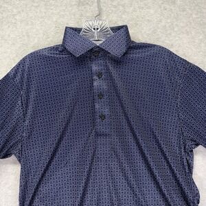 Collars & Co Dress Collar Polo Shirt Mens Small Geometric Performance Stretch